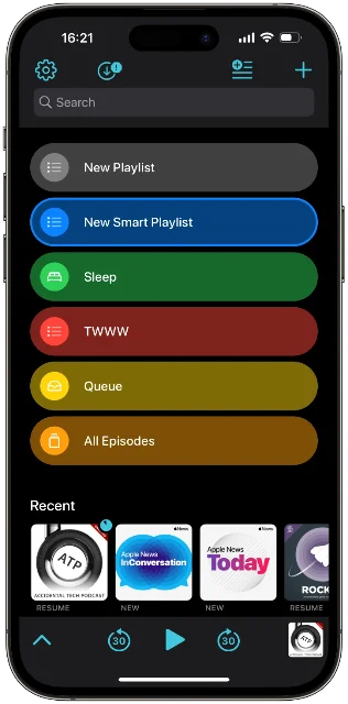 Screenshot of Overcast on my phone